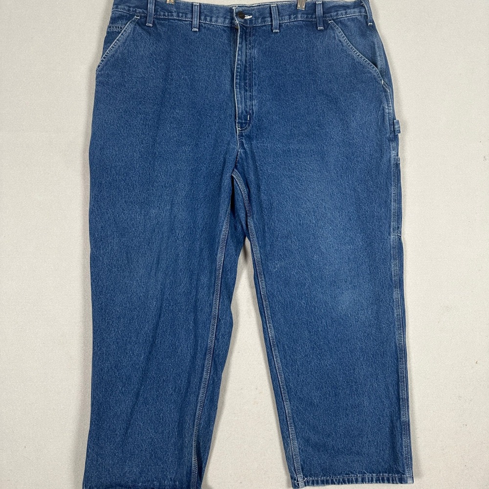 Carhartt Jeans Mens 44X28 Loose Original Fit Blue Carpenter Utility Workwear